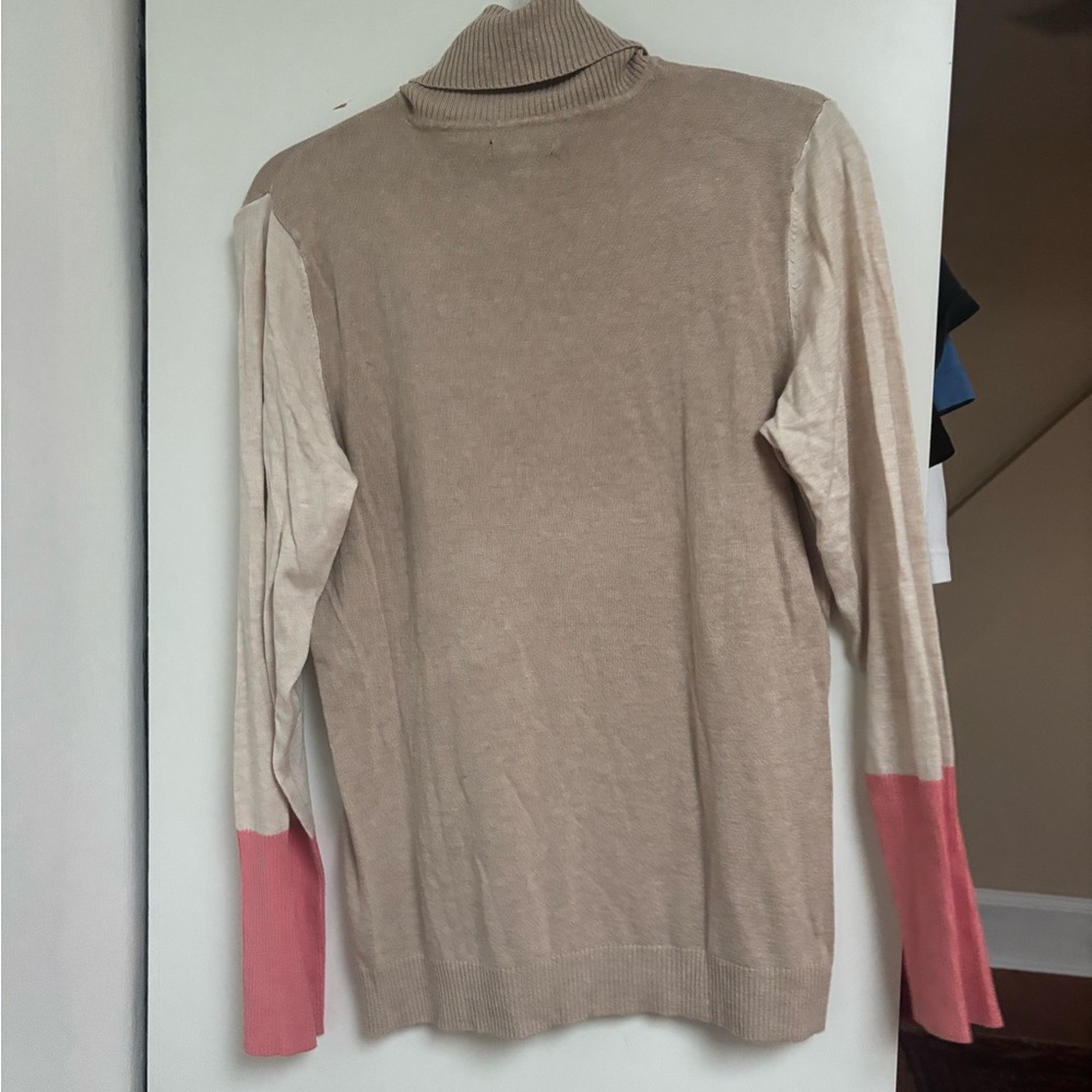 Apt. 9 Tan and Pink Turtleneck Sweater - Picture 3 of 3